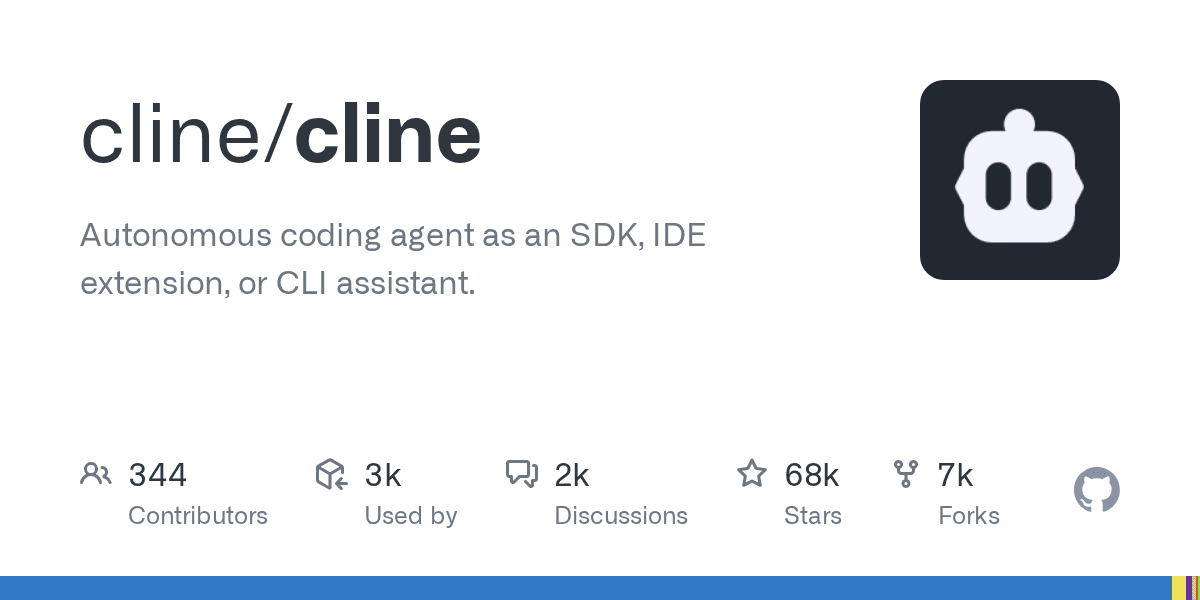 Cline 的 GitHub 仓库预览