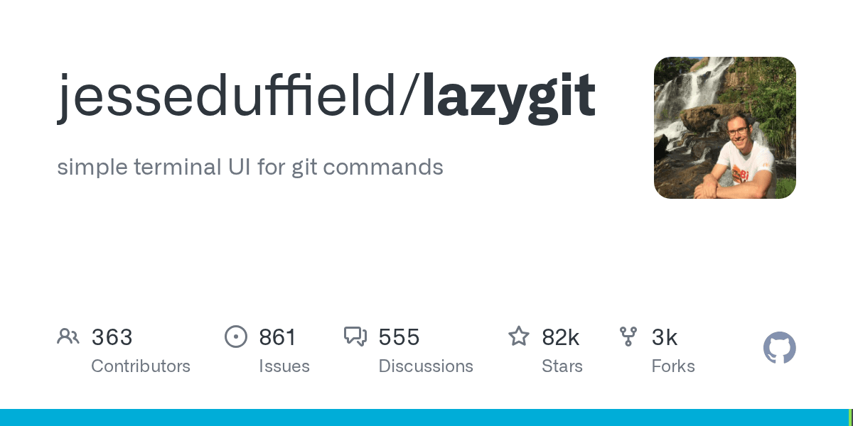 lazygit 的 GitHub 仓库预览